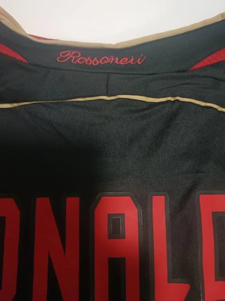 Camiseta Ronaldo 99 AC Milan Negra Roja