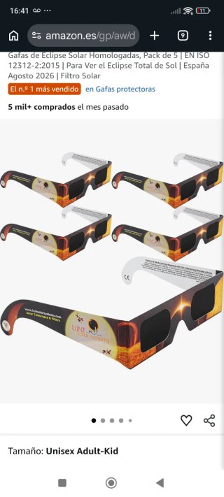 2 Gafas Eclipse Solar Hoy