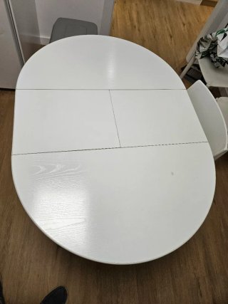 Mesa de cocina blanca extensible