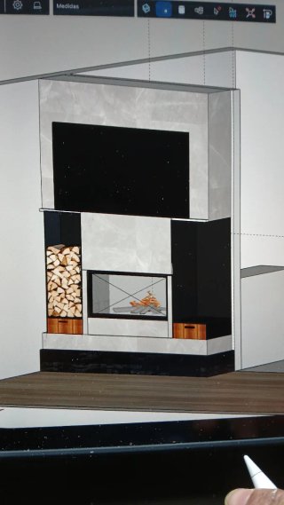 Chimenea moderna leña cristal y metal