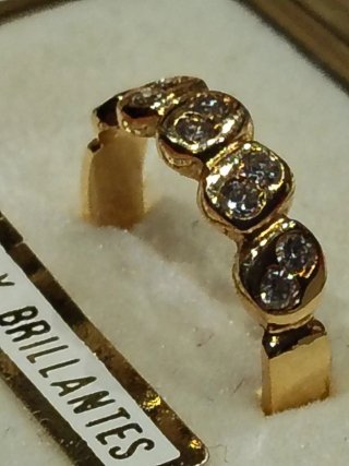 Sortija Oro 18k 10 Diamantes Talla Brillante