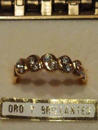 Sortija Oro 18k 10 Diamantes Talla Brillante