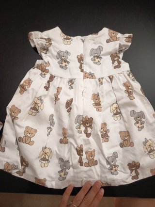 Vestido y braguita niña estampado ositos