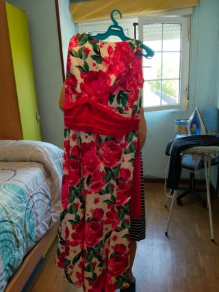 Vestido largo floral fiesta