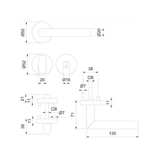 Alpertec AZ-L17 Tirador Puerta Moscow Acero Baño