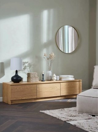 Mueble TV JYSK Roble Cálido 2 Cajones