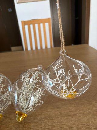 4 Adornos Navideños Árbol Vidrio