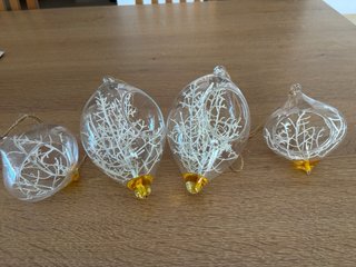 4 Adornos Navideños Árbol Vidrio