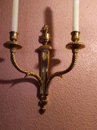 pareja de apliques portavelas de pared