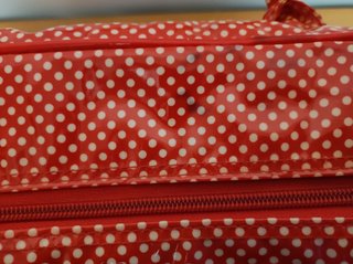 Bolso Tuc Tuc de lunares rojos para bebé