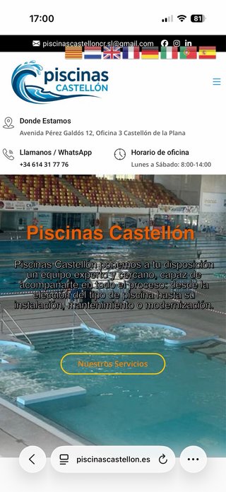 Pagina web de piscinas primera en google
