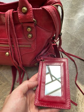 City bag style motorcycle vera pelle rosso sangue