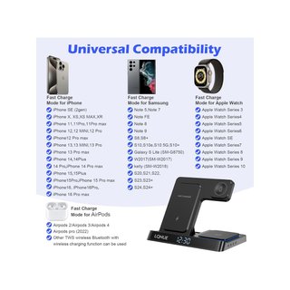 Cargador inalámbrico 4 en 1 para iPhone y Watch