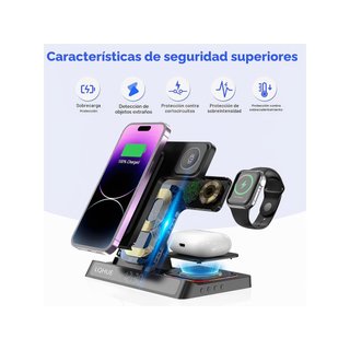 Cargador inalámbrico 4 en 1 para iPhone y Watch