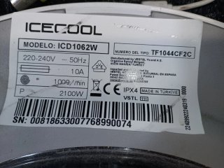 Puerta Lavadora Icecool ICD1062W