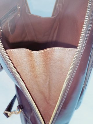 Mochila Gucci Bamboo Charol Burdeos Vintage