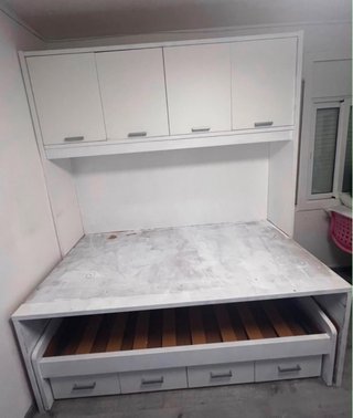 Cama nido blanca 90/1,90 con armarios