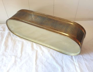 Fioriera portavasi ovale vintage anni '70 ottone