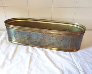 Fioriera portavasi ovale vintage anni '70 ottone