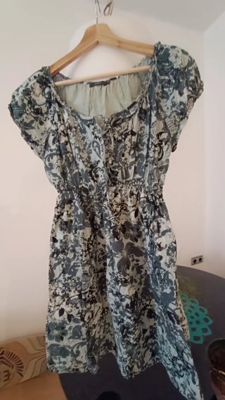 Vestido Verano Estilo Surf Gris/Verde