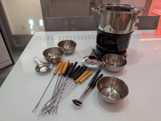 Set de fondue acero inoxidable suizo