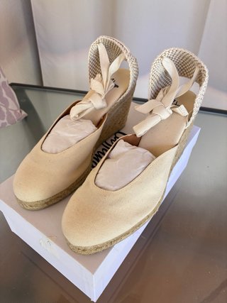Alpargatas Castañer cuña beige 9cm