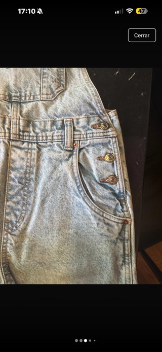 Peto vaquero jean azul piedra