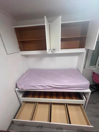 Cama nido blanca 90x190 con armarios