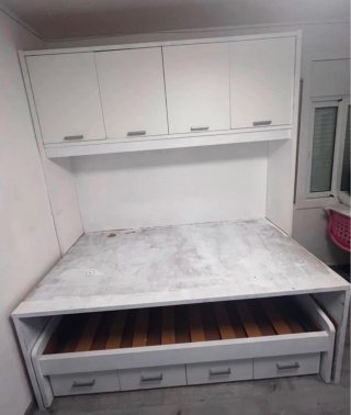 Cama nido blanca 90x190 con armarios