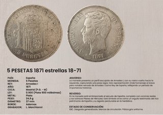 Lote 5 Monedas 5 Pesetas Plata ESP