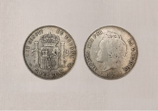 Lote 5 Monedas 5 Pesetas Plata ESP
