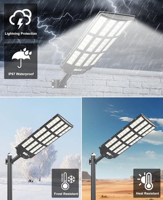 Farola Solar JAYNLT 12000W IP67 Sensor Movimiento