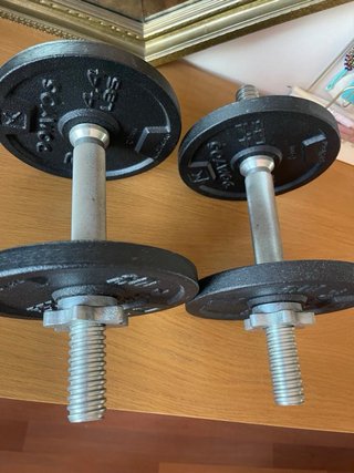 Juego Mancuernas Cromadas y Discos