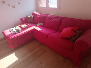 Sofá chaise longue rosa