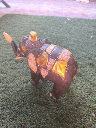 Elefante Decorativo Madera Dorado