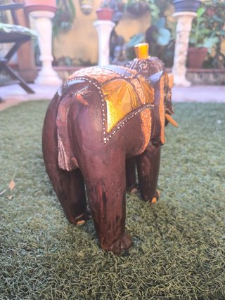 Elefante Decorativo Madera Dorado