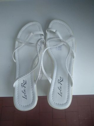 Sandalias cuña blancas talla 40