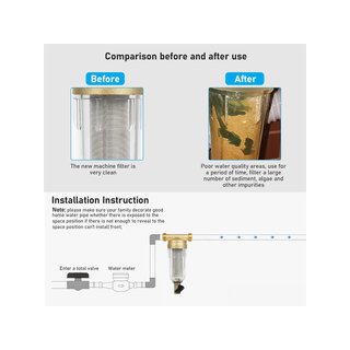 Prefiltro agua sedimentos reutilizable 40 micrones