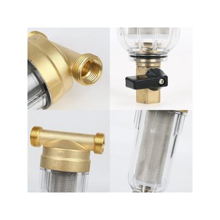 Prefiltro agua sedimentos reutilizable 40 micrones