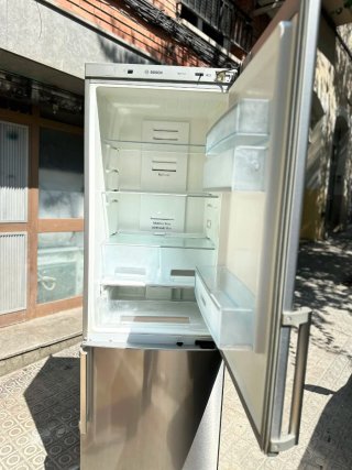 Nevera Bosch plateada 200×60 fridge, inox