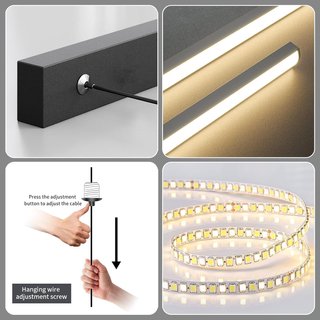Lámpara LED Colgante Comedor Negra 120cm