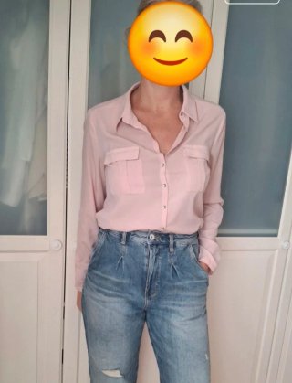 Blusa rosa manga larga mujer