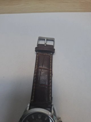 Orologio Rolex Classico in Pelle Marrone