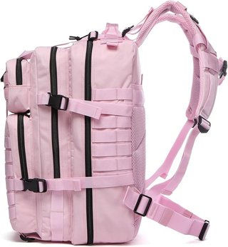 Mochila Táctica 50L Rosa + 2 Parches