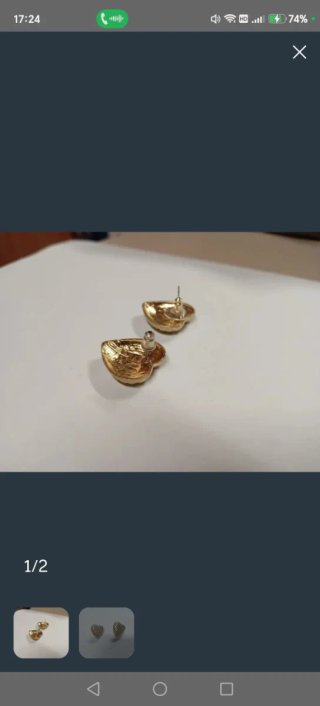Orecchino cuore dorato