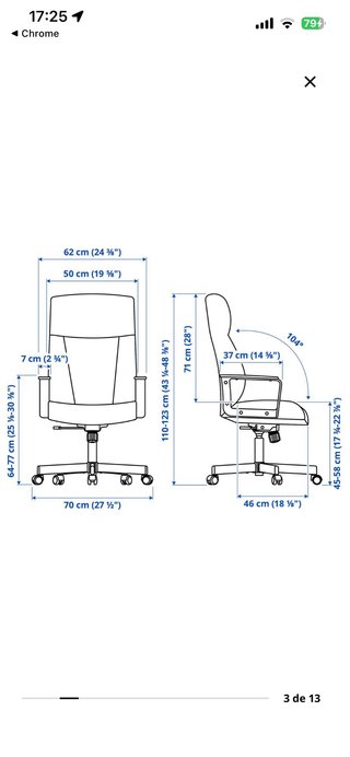 Silla de escritorio Ikea Millberget Negra