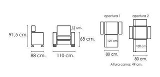 Sofa cama individual mod.Izan 110cm nuevo