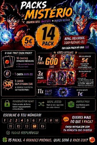 Packs Mistério Dragon Ball - 14 Packs