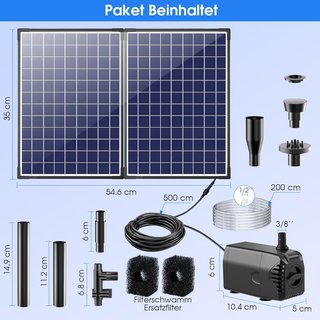 Fuente solar 35W con bomba y 4 boquillas