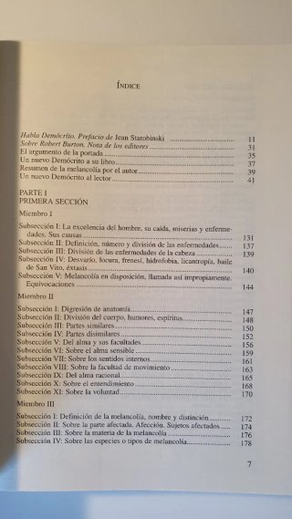 Anatomia de la melancolia. Rober Burton